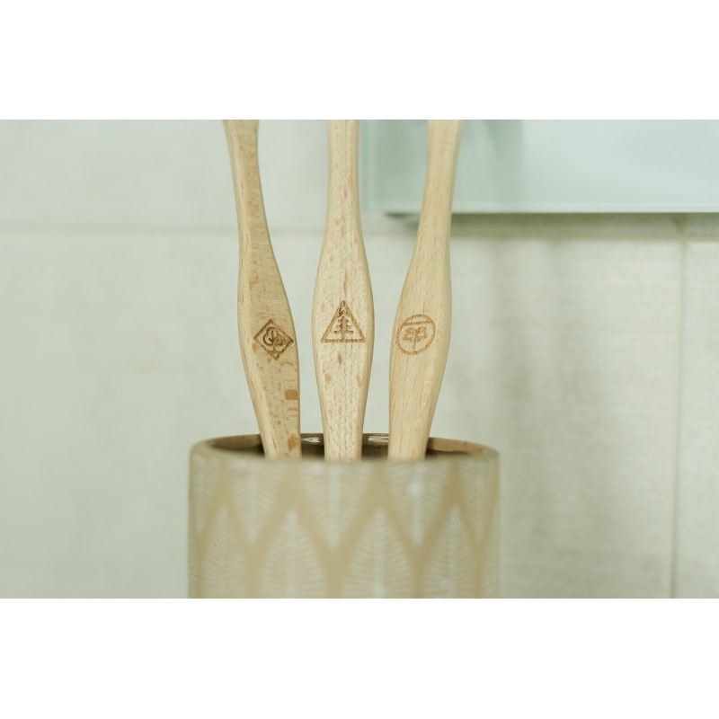 Brosse à dents en bois de hêtre Suisse, "Conifère" Soft - 1pce - Liebwerk