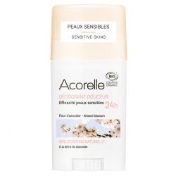 Déodorant douceur BIO à la terre de diatomée, 24h, Fleur d'amandier - 45gr - Acorelle