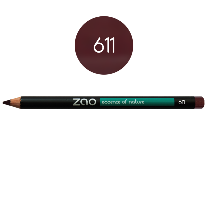 Crayons de maquillage BIO pour les yeux & les lèvres - N° 611, Pourpre - Zao