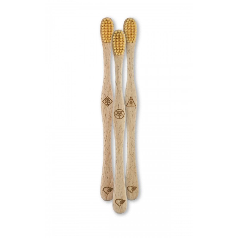 Spazzolino da denti in legno di faggio svizzero, "Palma" Medium-Soft - 1 pezzo - Liebwerk