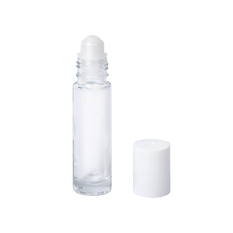Bottiglia in vetro roll-on, completa (con sfera e chiusura bianca) - 1x 10ml