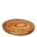 Porte savonnette ovale en bois d'olivier - 9x6cm - Anaé