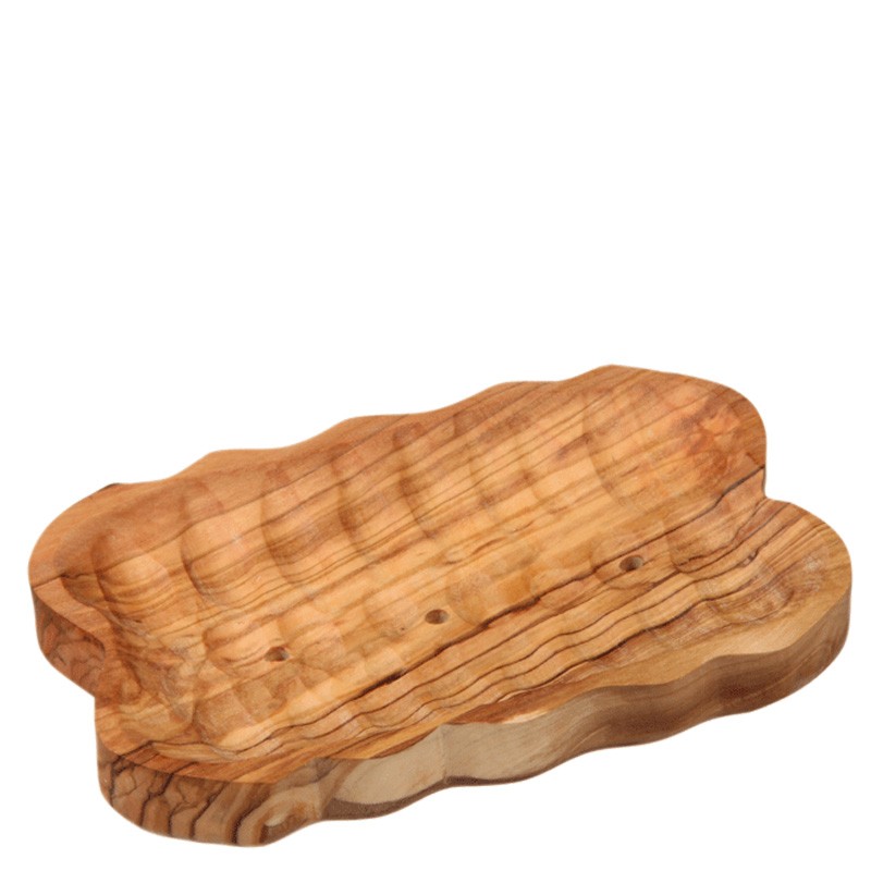 Portasapone rettangolare in legno d'ulivo - 12,5 x 8,5cm - Anaé