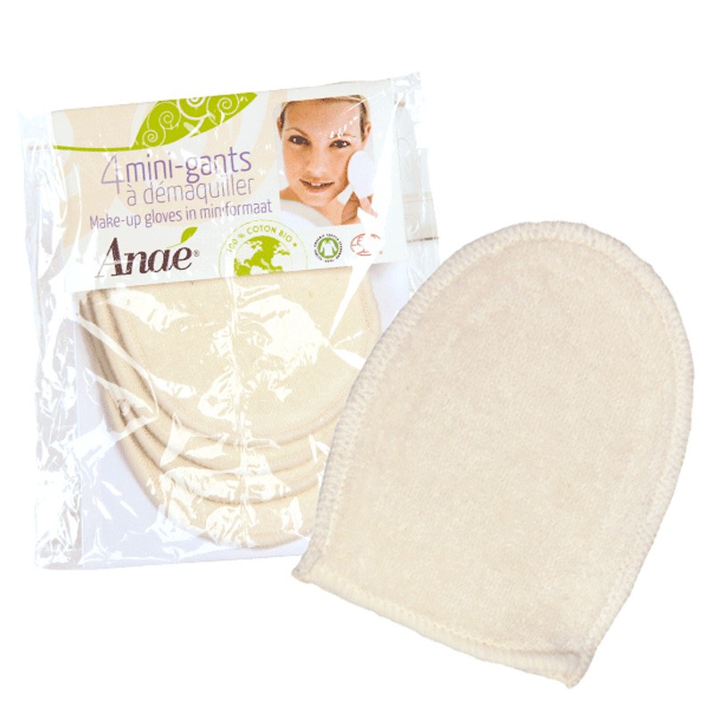 Mini-gants à démaquiller lavables en coton Bio - 4pces - Anaé