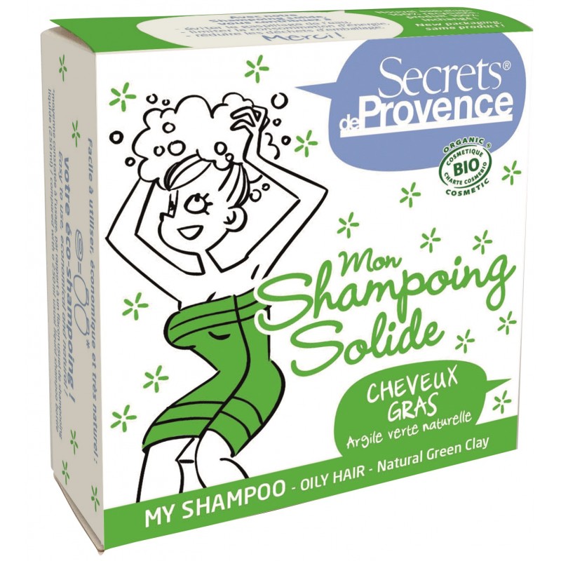 Mon shampoing solide BIO, pour cheveux gras - 85g - Secrets de Provence