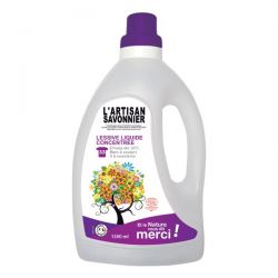 Lessive liquide concentrée BIO, Blanc & Couleur- 1.5l - L'Artisan Savonnier