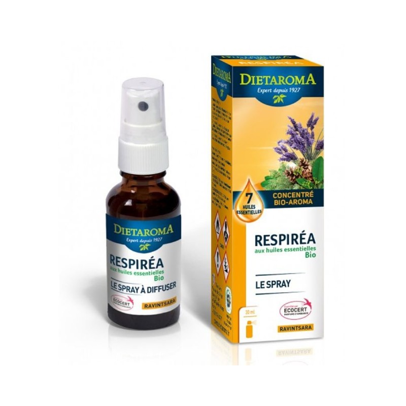 Respiréa, Spray aux huiles essentielles pour dégager le nez - 30ml - Dietaroma